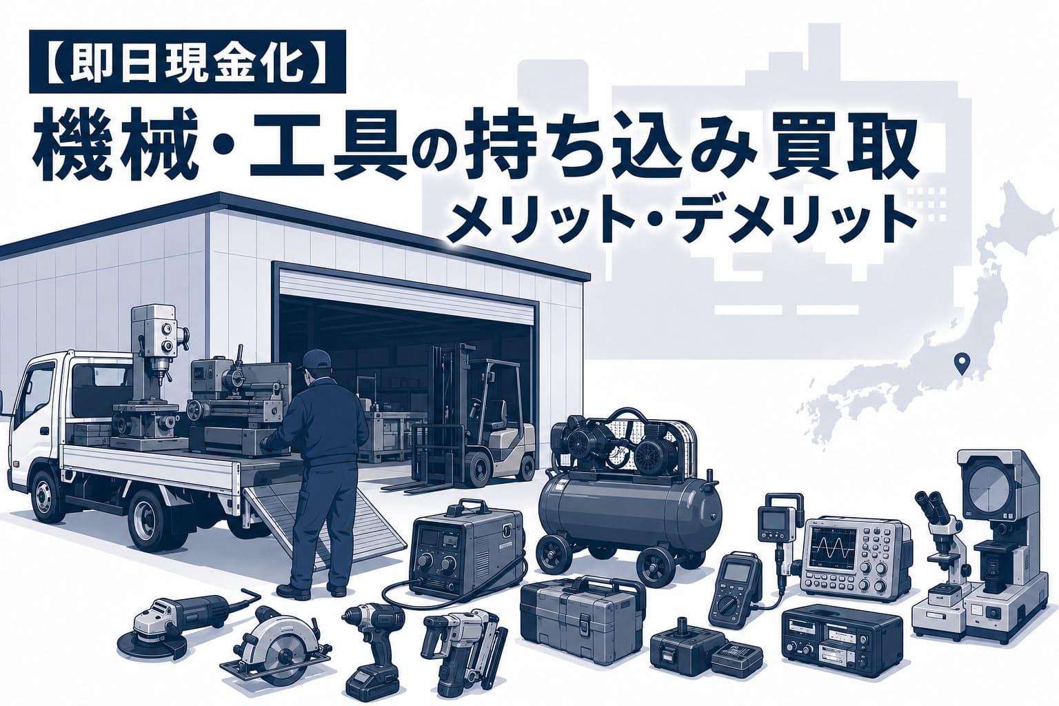 【即日現金化】機械・工具の持ち込み買取メリット・デメリット