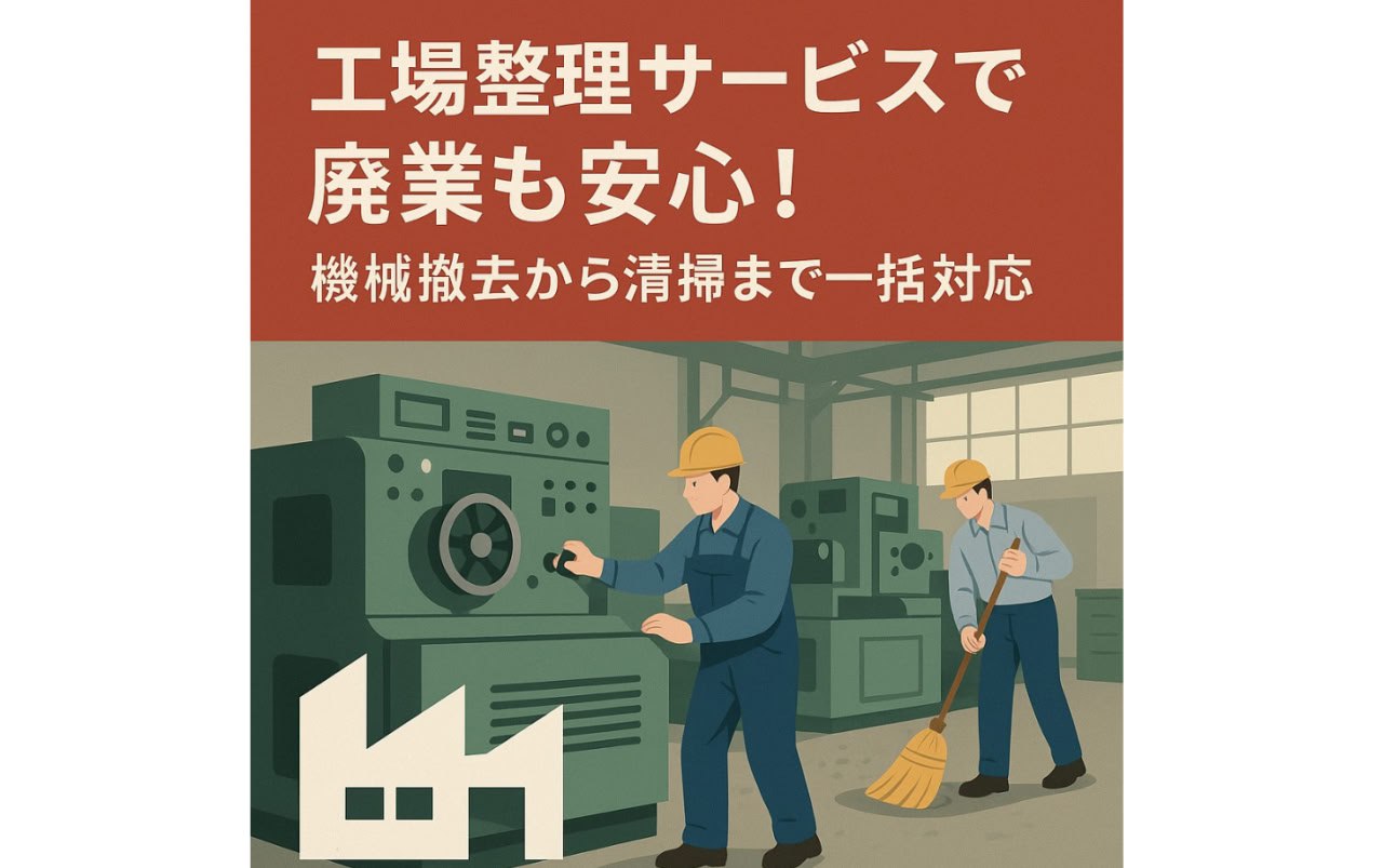 工場整理サービスで廃業も安心!機械撤去から清掃まで一括対応