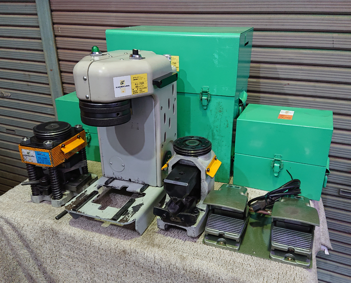 亀倉★マルチアングル加工機★カリブジュニア★ ★油圧ユニット KJ-75R★ダイセット2個 KJ-75VD